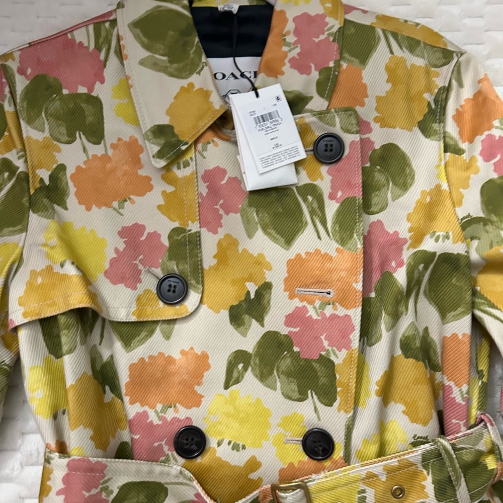 Coach Floral Drill Trench Coat - Picture 3 of 6